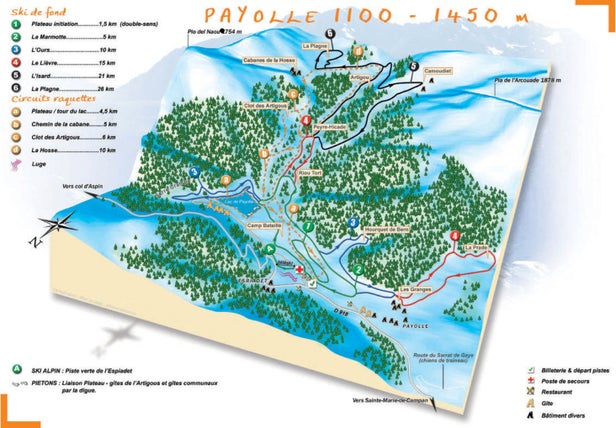 Plan des pistes - Campan Payolle