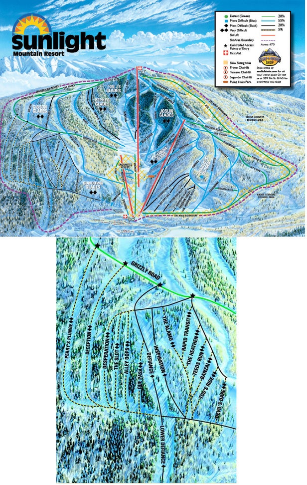 Sunlight Mountain Resort Trail Map