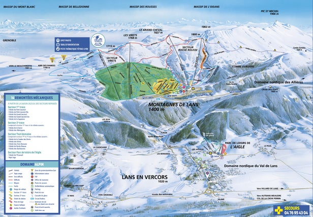 Pistenplan Lans en Vercors