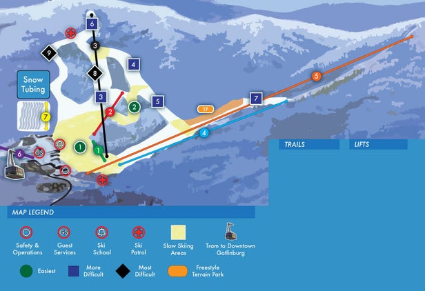 Ober Mountain Ski Area & Adventure Park Mapa zjazdoviek