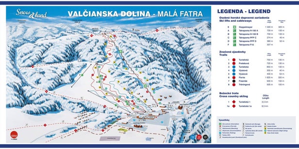 Pistenplan Snowland Valčianska dolina