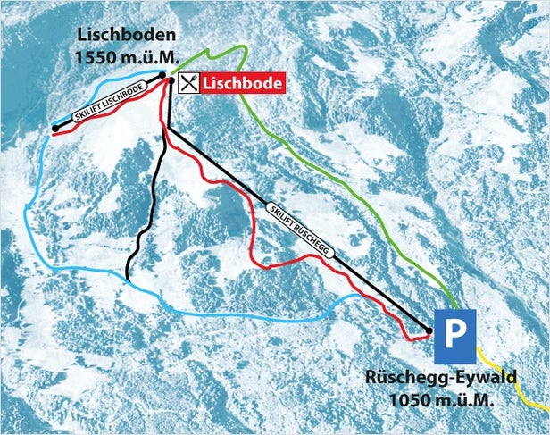 Rüschegg - Eywald Mapa sjezdovek