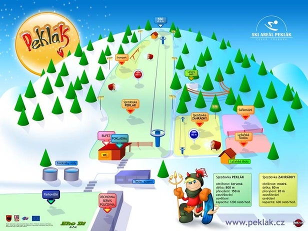 Ski areál Peklák Mapa zjazdoviek