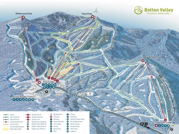 Plan des pistes - Bolton Valley