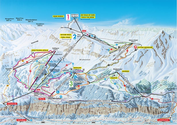 Mürren - Schilthorn Mapa zjazdoviek