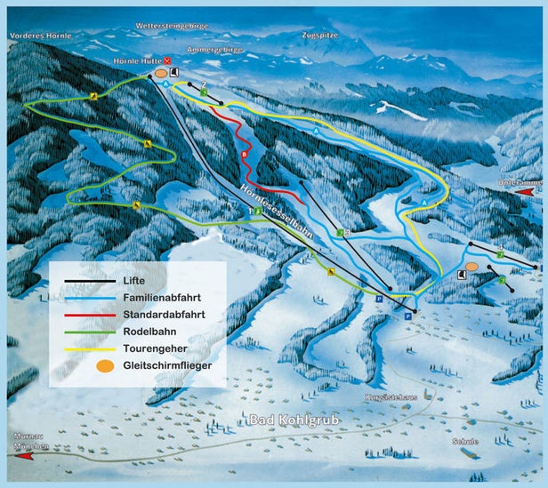 Pistenplan Bad Kohlgrub - Hörnle