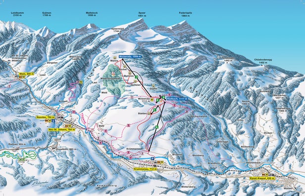 Krummenau - Wolzenalp/Toggenburg Mapa zjazdoviek