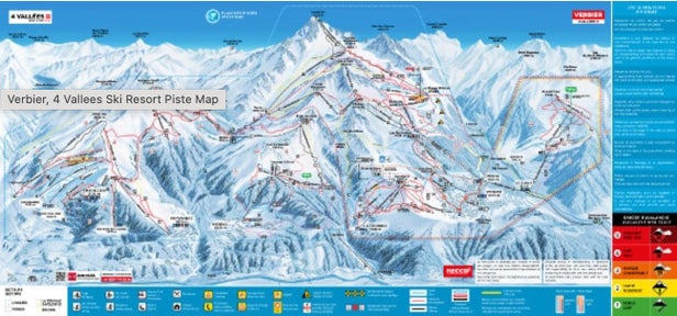 Verbier – mapa tras narciarskich