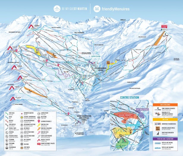 St Martin de Belleville – mapa tras narciarskich