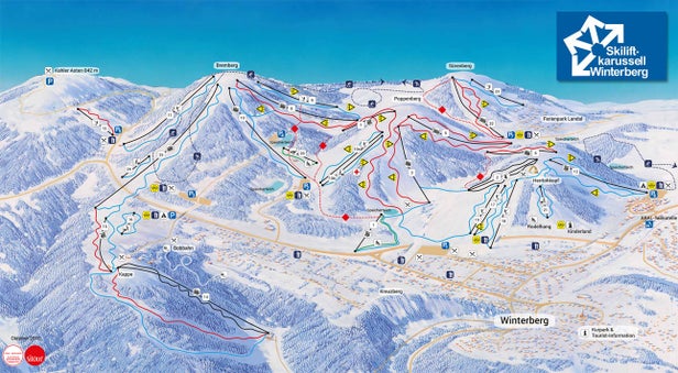 Skiliftkarussell Winterberg Mapa sjezdovek