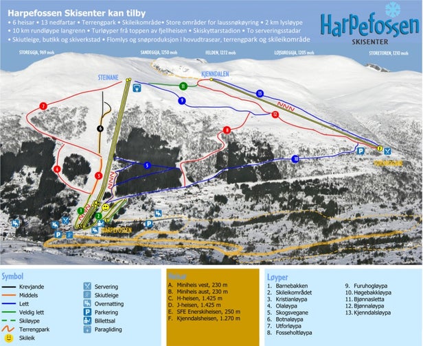 Pistenplan Harpefossen