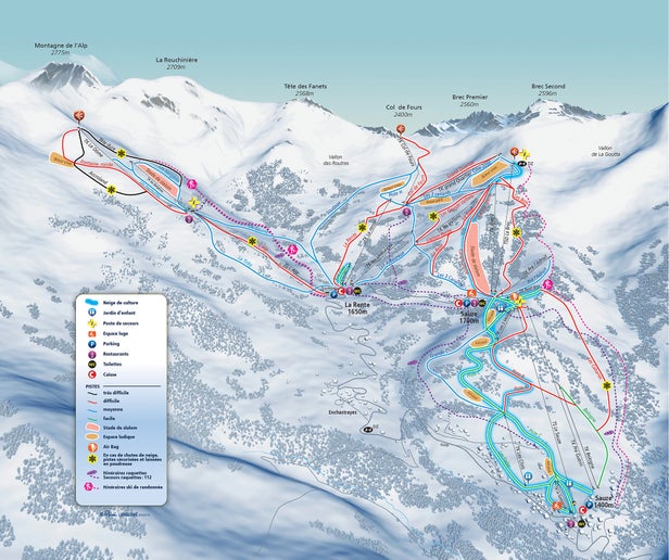 Sauze Super Sauze Piste Map