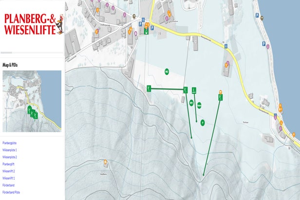 Pistenplan Achensee - Planberg- und Wiesenlifte