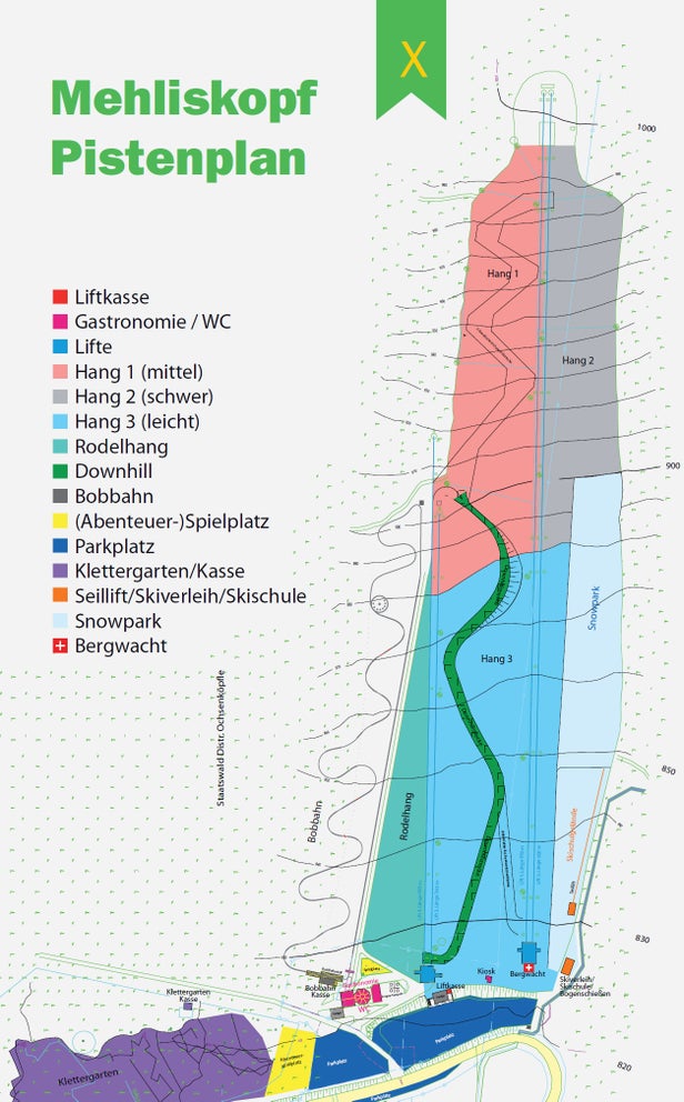 Mehliskopf – mapa tras narciarskich