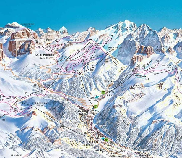 Canazei - Belvedere Piste Map