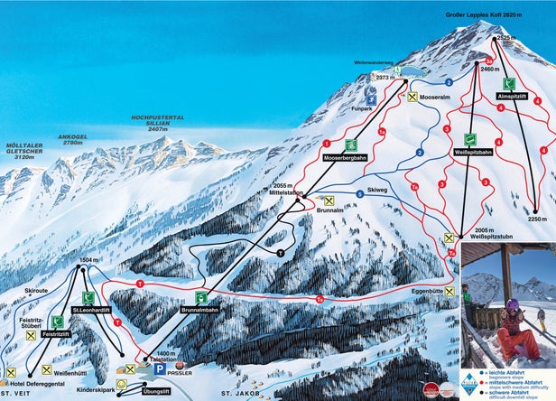 St. Jakob im Defereggental Mappa piste