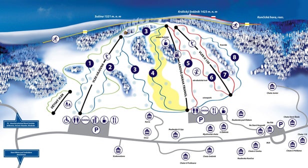 Kunčice Mapa zjazdoviek