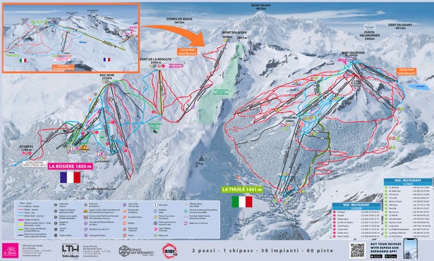 La Thuile Mapa zjazdoviek