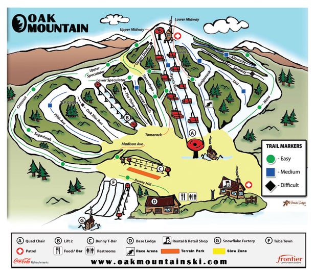 Oak Mountain Mapa zjazdoviek