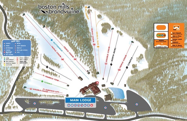 Boston Mills Mapa sjezdovek