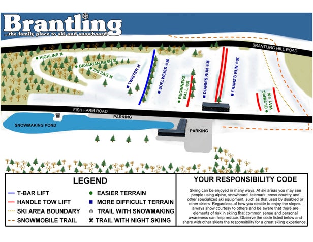 Brantling Ski Slopes Mapa sjezdovek