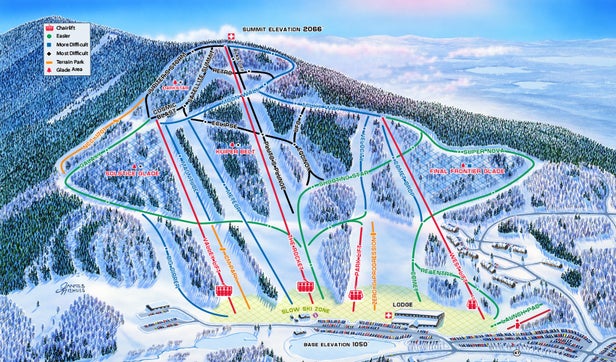 Crotched Mountain Mapa zjazdoviek