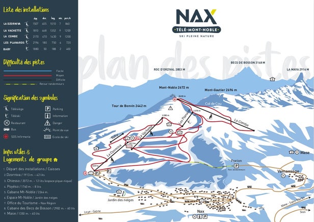 Pistenplan Nax - Mont Noble