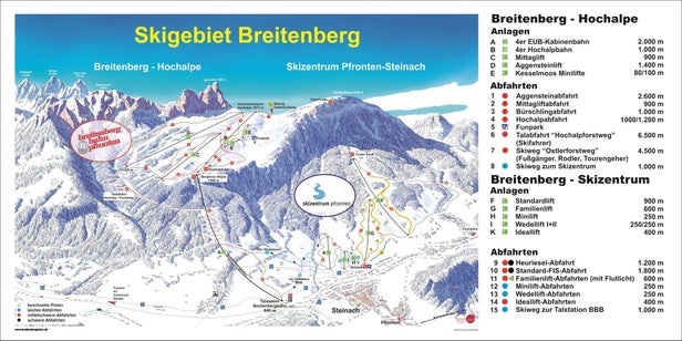 Pistenplan Skizentrum Pfronten - Steinach