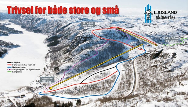 Ljosland Skisenter Mapa sjezdovek