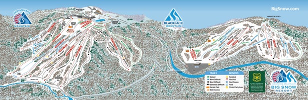 Snowriver Mountain Resort Mapa zjazdoviek