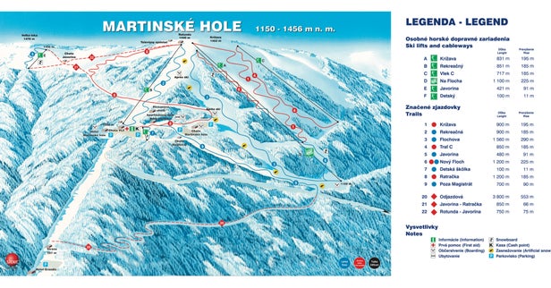 Pistenplan Martinské Hole