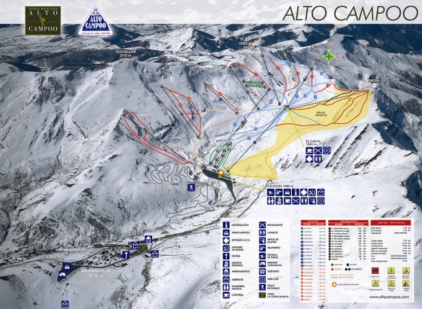 Alto Campoo Mapa zjazdoviek