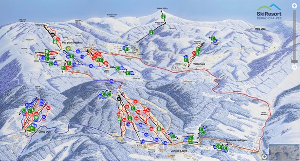 Černá hora - Janské Lázně Mapa zjazdoviek