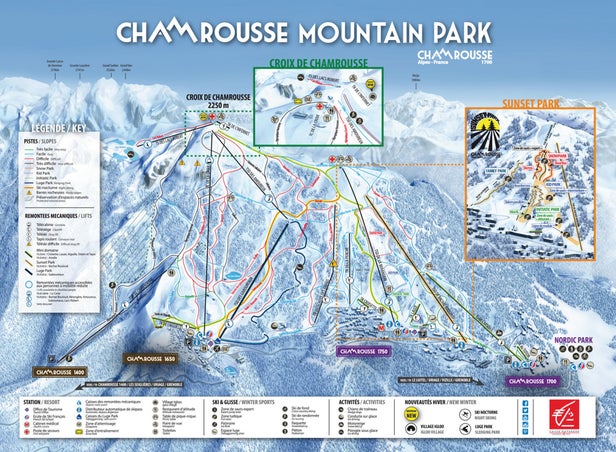 Chamrousse – mapa tras narciarskich