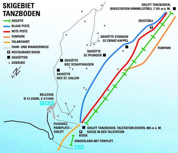 Ebnat - Kappel Mapa zjazdoviek