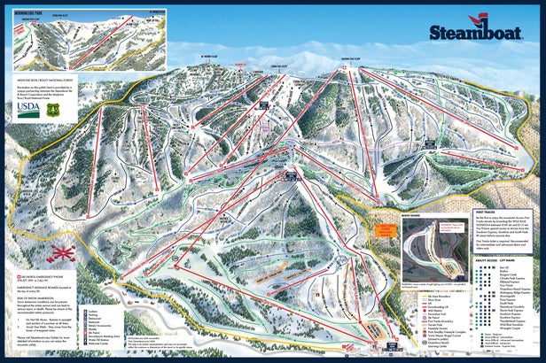 Steamboat Mapa sjezdovek