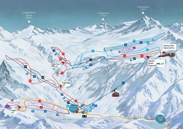 Pistenplan Val Senales / Schnalstal