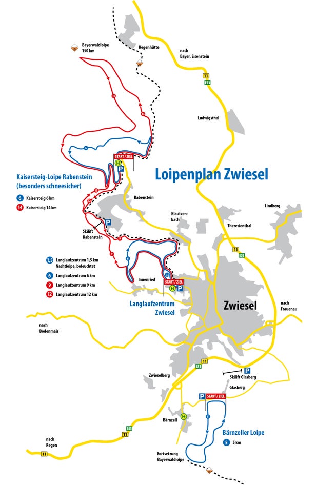 Zwiesel Mapa sjezdovek