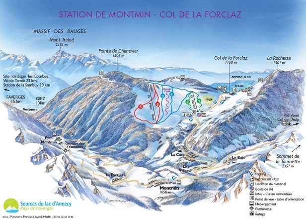 Pistenplan Montmin - Col de la Forclaz