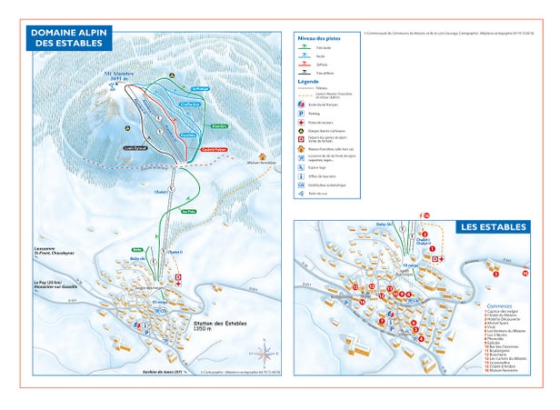 Les Estables - Mézenc Mapa sjezdovek