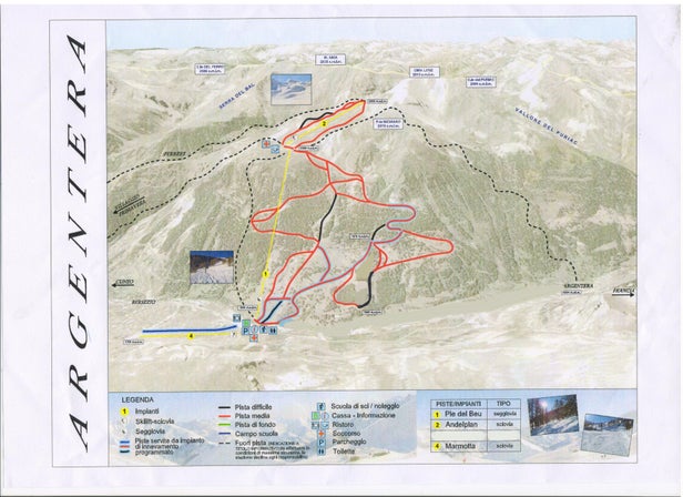 Argentera Mapa zjazdoviek