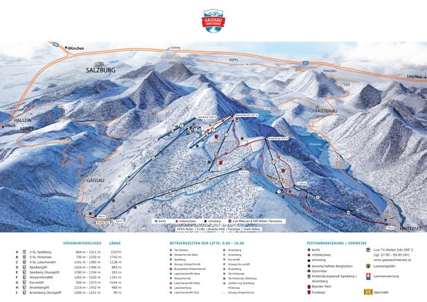 Plan des pistes - Gaißau Hintersee