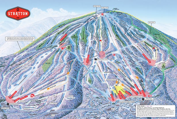 Stratton Mountain – mapa tras narciarskich