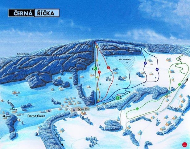 Desná - Černá Říčka Mapa zjazdoviek