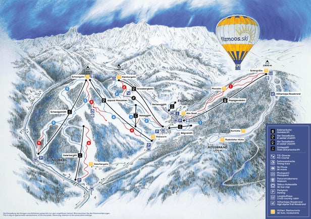 Filzmoos Mapa zjazdoviek