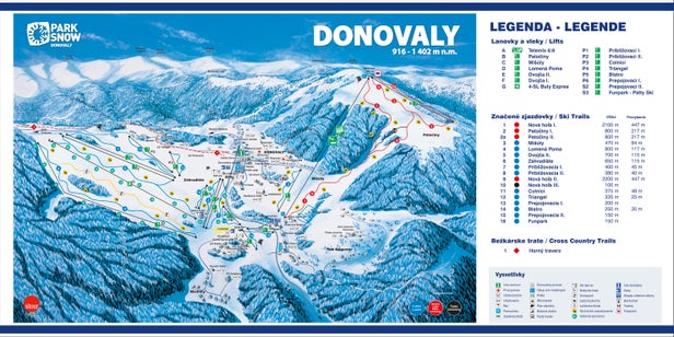 PARK SNOW Donovaly Mapa sjezdovek