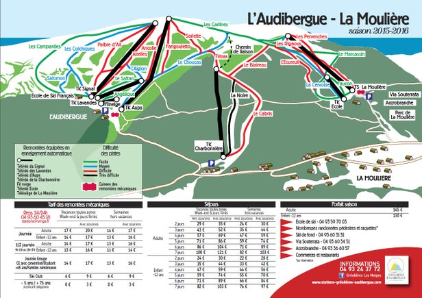 Pistenplan L'Audibergue - La Moulière