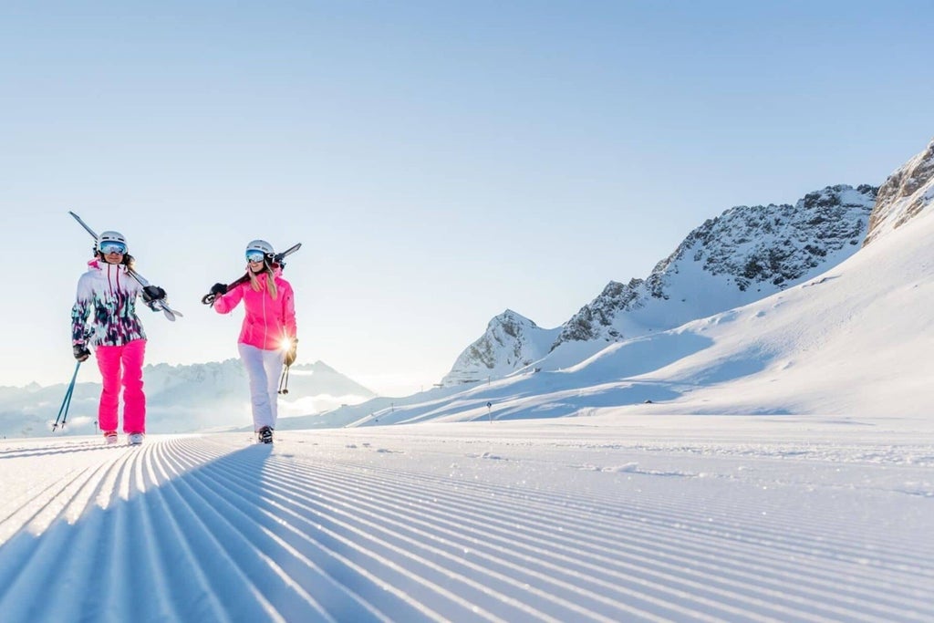 Warth - Schröcken - Scenic Ski Run Down a Groomed Piste