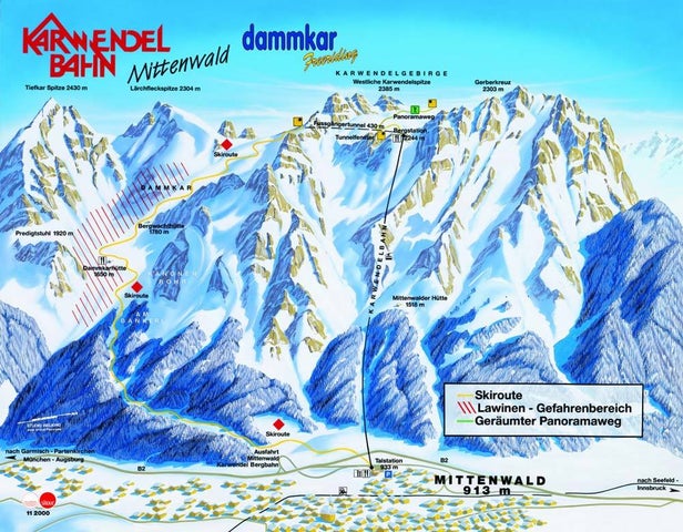 Dammkar - Karwendel Mapa zjazdoviek