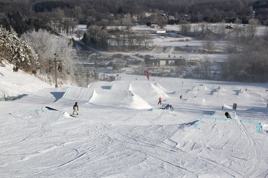 Looking down the jumpline at Cannonsburg